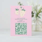 Witte Aardbei Schattige Pineberry BABY SHOWER QRco Informatiekaartje (Staand voorkant)