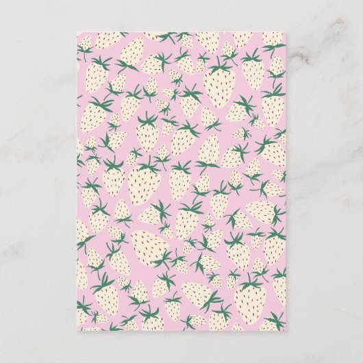 Witte Aardbei Schattige Pineberry BABY SHOWER QRco Informatiekaartje (Achterkant)