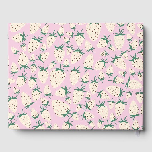 Witte Aardbei Schattige Pineberry CUSTOM BABY SHOW Gastenboek (Achterkant)