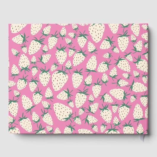 Witte Aardbei Schattige Pineberry CUSTOM BABY SHOW Gastenboek (Achterkant)