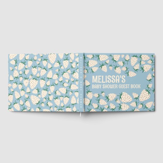 Witte Aardbei Schattige Pineberry CUSTOM BABY SHOW Gastenboek (Volledig)