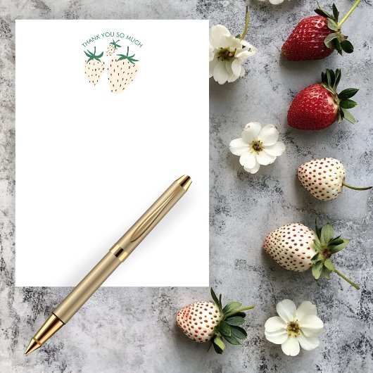 Witte Aardbei Schattigee Pineberry CUSTOM Bedankkaart