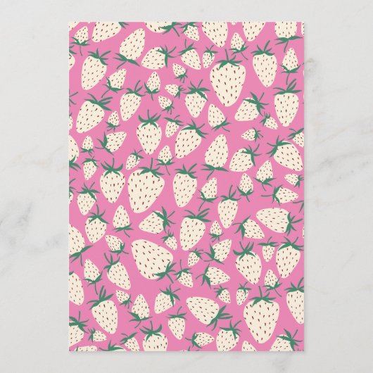 Witte Aardbei Schattigee Pineberry HAND GETEKEND C Menu (Achterkant)