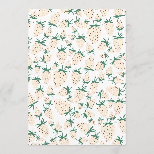 Witte Aardbei Schattigee Pineberry HAND GETEKEND C Menu (Achterkant)