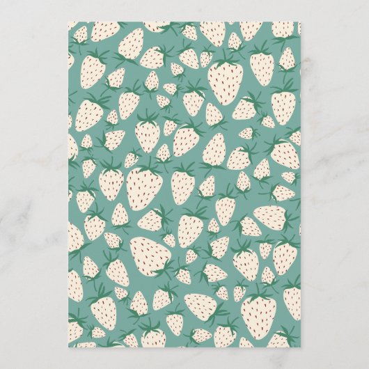 Witte Aardbei Schattigee Pineberry HAND GETEKEND C Menu (Achterkant)