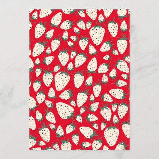 Witte Aardbei Schattigee Pineberry HAND GETEKEND C Menu (Achterkant)