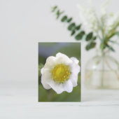  witte aardbeibloem visitekaartjes. visitekaartje (Staand voorkant)