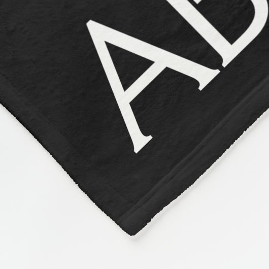 Witte ABIGAIL naam op zwart Fleece Deken (Hoek)