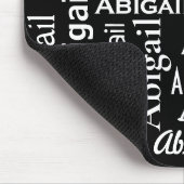 Witte ABIGAIL naam op zwart Muismat (Hoek)