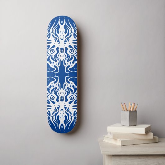 Witte Abstract Gebroken Hart Tribal Design Persoonlijk Skateboard (Muurkunst)