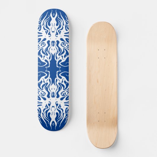 Witte Abstract Gebroken Hart Tribal Design Persoonlijk Skateboard (Voorkant)