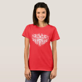 Witte Abstract Gebroken Hart Tribal Design T-shirt (Voorkant volledig)