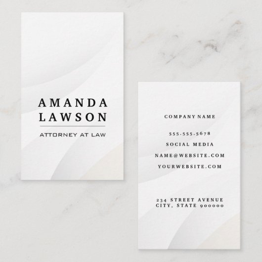 Witte Abstracte achtergrond Visitekaartje (Voorkant / Achterkant)