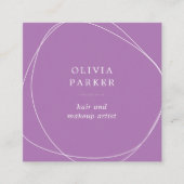 Witte Abstracte cirkel | Lavender Vierkante Visitekaartje (Voorkant)