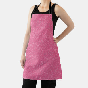 Witte abstracte doodles op roze achtergrond schort