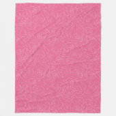 Witte abstracte krabbels op roze achtergrond fleece deken (Voorkant)