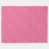 Witte abstracte krabbels op roze achtergrond fleece deken (Voorkant (Horizontaal))