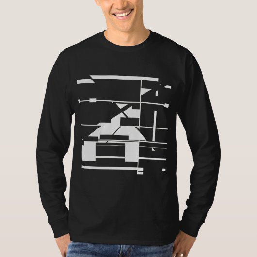 Witte Abstracte metrokaart MCM-geïnspireerd Labyri T-shirt (Voorkant)