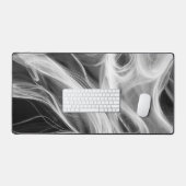 Witte Abstracte Rookwerveling Bureaumat (Keyboard & Muis)