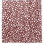 Witte Abstracte Sharp Shards op Maroon Douchegordijn (Voorkant)