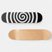 Witte Abstracte spiraal rond zwart Persoonlijk Skateboard (Horizontaal)