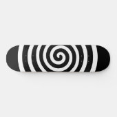 Witte Abstracte spiraal rond zwart Persoonlijk Skateboard (Horizontaal)