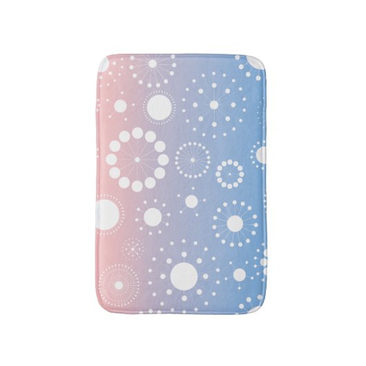 Witte Abstracte sterren & zachte roze & blauwe ach Badmat (Voorkant Verticaal)