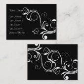 Witte Abstracte Vintage Visitekaartje (Voorkant / Achterkant)