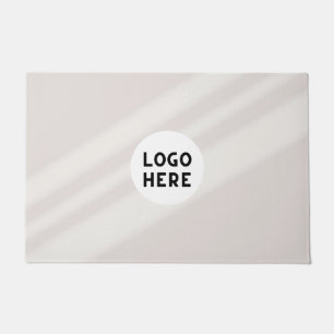 Witte Abstracte Vormen Deurmat - Logo Toevoegen
