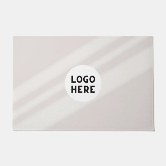 Witte Abstracte Vormen Deurmat - Logo Toevoegen (Voorkant)