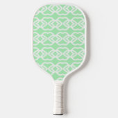 Witte abstracte vormen op groen pickleball paddle (Achterkant)