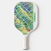 Witte Abstracte Waterverf laat modern monogram Pickleball Paddle (Achterkant)