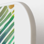 Witte Abstracte Waterverf laat modern monogram Pickleball Paddle (Links Detail)