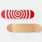 Witte Abstracte wervelcirkel op rood Persoonlijk Skateboard (Horizontaal)