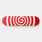 Witte Abstracte wervelcirkel op rood Persoonlijk Skateboard (Horizontaal)