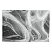 Witte Abstracte wervelende rook ontwerp op zwart Kussensloop (Achterkant-Links)