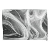 Witte Abstracte wervelende rook ontwerp op zwart Kussensloop (Voorkant-Links)