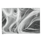 Witte Abstracte wervelende rook ontwerp op zwart Kussensloop (Voorkant-Rechts)