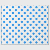 Witte achtergrond Blauwe stippen Cadeaupapier (Vlak)