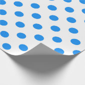 Witte achtergrond Blauwe stippen Cadeaupapier (Hoek)