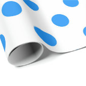 Witte achtergrond Blauwe stippen Cadeaupapier (Rol Hoek)