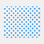 Witte achtergrond Blauwe stippen Fleece Deken (Voorkant (Horizontaal))