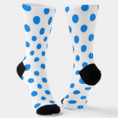 Witte achtergrond Blauwe stippen Sokken (Gebogen)