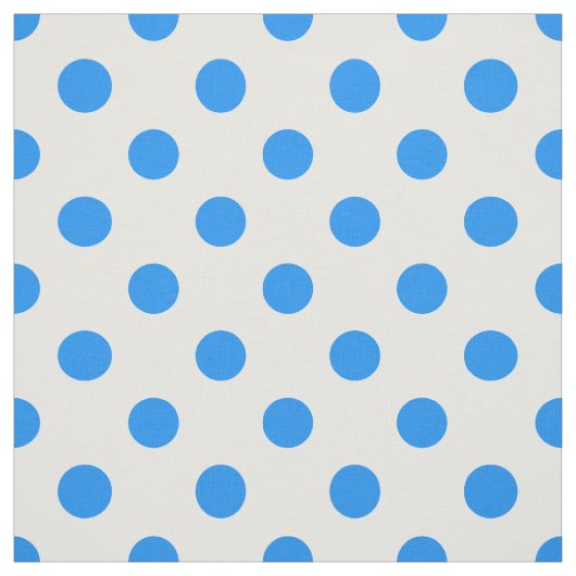 Witte achtergrond Blauwe stippen Stof (Swatch)