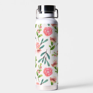 Witte achtergrond Bloemen Waterfles