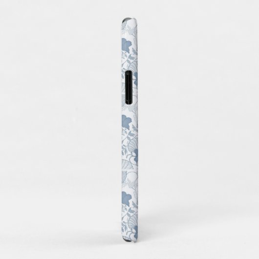 Witte achtergrond Delicate Blauwe Japanse Bloemen Case-Mate iPhone Case (Achterkant/rechts)