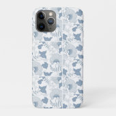 Witte achtergrond Delicate Blauwe Japanse Bloemen Case-Mate iPhone Case (Achterkant)