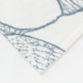 Witte achtergrond Delicate Blauwe Japanse Bloemen Fleece Deken (Hoek)