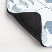 Witte achtergrond Delicate Blauwe Japanse Bloemen Muismat (Hoek)