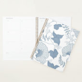 Witte achtergrond Delicate Blauwe Japanse Bloemen Planner (Display)